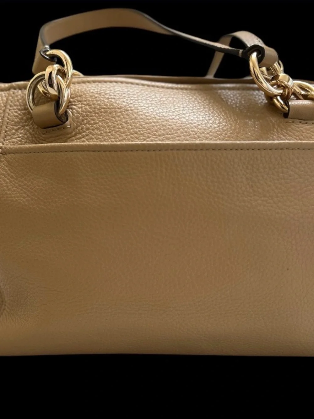 Coach Pebbled Leather Shoulder Bag in Tan with Gold Hardware